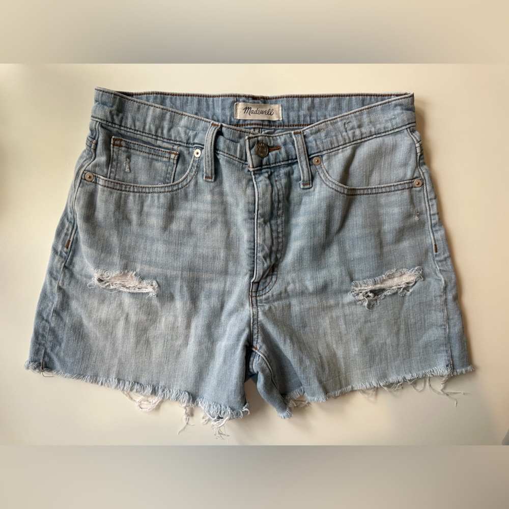 Women's Madewell High Rise Light Blue Denim Shorts - Size 27